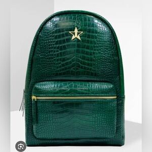 Jeffree Star Cosmetics Green Faux Crocodile Leather Backpack. Rare